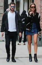 HAILEY BALDWIN in Jeans Skirt Out in New York 06/18/2015