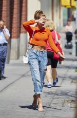 HAILEY BALDWIN in Ripped Jeans Out and About in New York 06/17/2015