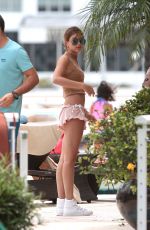 HAILEY BALDWIN in SHorts Outside Her Hotel in Miami 06/14/2015