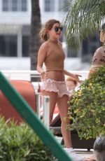 HAILEY BALDWIN in SHorts Outside Her Hotel in Miami 06/14/2015
