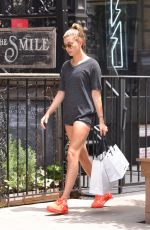 HAILEY BALDWIN in Spandex Shorts Out and Aboou in New York 06/17/2015