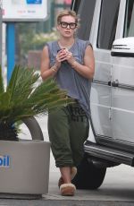 HILARY DUFF at a Gas Station in Los Angekes 05/31/2015