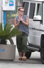 HILARY DUFF at a Gas Station in Los Angekes 05/31/2015