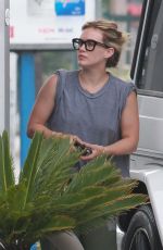 HILARY DUFF at a Gas Station in Los Angekes 05/31/2015