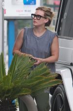 HILARY DUFF at a Gas Station in Los Angekes 05/31/2015