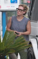 HILARY DUFF at a Gas Station in Los Angekes 05/31/2015