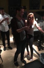 HILARY DUFF at a Studio Session for Fans in Hollywood 06/11/2015
