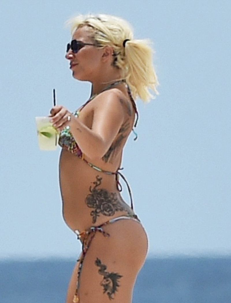 LADY GAGA in Bikini at a Beach in Bahamas 06/14/2015.