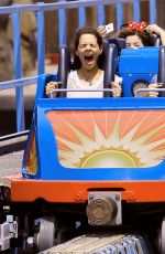 KATIE HOLMES in Cutoff Out at Disneyland in Anaheim 06/29/2015