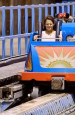 KATIE HOLMES in Cutoff Out at Disneyland in Anaheim 06/29/2015
