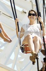 KATIE HOLMES in Cutoff Out at Disneyland in Anaheim 06/29/2015