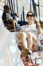 KATIE HOLMES in Cutoff Out at Disneyland in Anaheim 06/29/2015