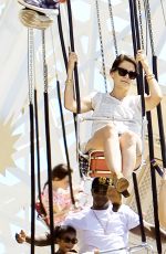 KATIE HOLMES in Cutoff Out at Disneyland in Anaheim 06/29/2015