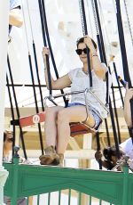 KATIE HOLMES in Cutoff Out at Disneyland in Anaheim 06/29/2015