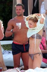 STEPHANIE WARING in Bikini at a Pool in Marbella 05/31/2015
