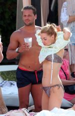 STEPHANIE WARING in Bikini at a Pool in Marbella 05/31/2015