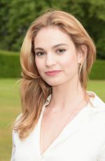 LILY JAMES at Vogue and Ralph Lauren Wimbledon Party in London