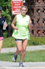 JAMIE LYNN SPEARS Out Jogging in Hammond 06/23/2015