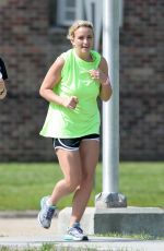JAMIE LYNN SPEARS Out Jogging in Hammond 06/23/2015