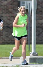 JAMIE LYNN SPEARS Out Jogging in Hammond 06/23/2015