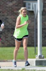 JAMIE LYNN SPEARS Out Jogging in Hammond 06/23/2015
