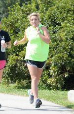 JAMIE LYNN SPEARS Out Jogging in Hammond 06/23/2015