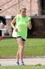 JAMIE LYNN SPEARS Out Jogging in Hammond 06/23/2015