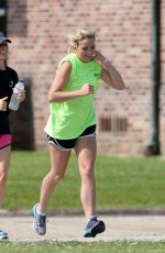 JAMIE LYNN SPEARS Out Jogging in Hammond 06/23/2015