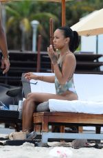 KARREUCHE TRAN in Swimsuit at a Beach in Miami 06/15/2015