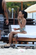 KARREUCHE TRAN in Swimsuit at a Beach in Miami 06/15/2015