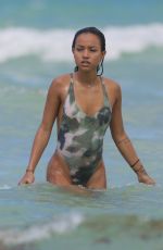 KARREUCHE TRAN in Swimsuit at a Beach in Miami 06/15/2015