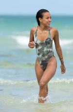 KARREUCHE TRAN in Swimsuit at a Beach in Miami 06/15/2015
