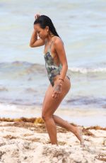 KARREUCHE TRAN in Swimsuit at a Beach in Miami 06/15/2015
