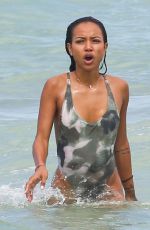 KARREUCHE TRAN in Swimsuit at a Beach in Miami 06/15/2015