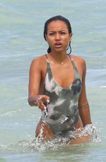 KARREUCHE TRAN in Swimsuit at a Beach in Miami 06/15/2015