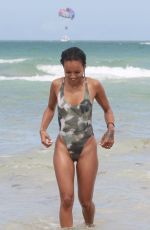 KARREUCHE TRAN in Swimsuit at a Beach in Miami 06/15/2015