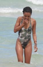 KARREUCHE TRAN in Swimsuit at a Beach in Miami 06/15/2015