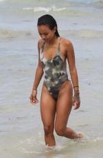 KARREUCHE TRAN in Swimsuit at a Beach in Miami 06/15/2015