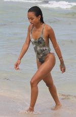 KARREUCHE TRAN in Swimsuit at a Beach in Miami 06/15/2015