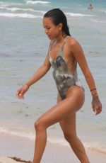 KARREUCHE TRAN in Swimsuit at a Beach in Miami 06/15/2015