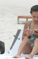 KARREUCHE TRAN in Swimsuit at a Beach in Miami 06/15/2015