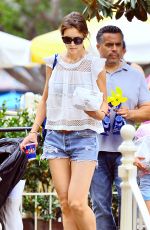 KATIE HOLMES in Cutoff Out at Disneyland in Anaheim 06/29/2015