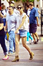 KATIE HOLMES in Cutoff Out at Disneyland in Anaheim 06/29/2015
