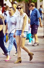 KATIE HOLMES in Cutoff Out at Disneyland in Anaheim 06/29/2015