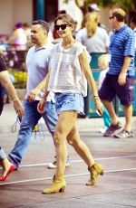 KATIE HOLMES in Cutoff Out at Disneyland in Anaheim 06/29/2015