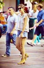 KATIE HOLMES in Cutoff Out at Disneyland in Anaheim 06/29/2015