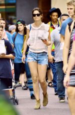 KATIE HOLMES in Cutoff Out at Disneyland in Anaheim 06/29/2015