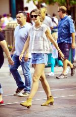 KATIE HOLMES in Cutoff Out at Disneyland in Anaheim 06/29/2015