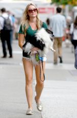 KATRINA BOWDEN Walks Her Dog Out in New York 06/22/2015