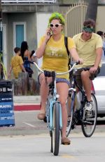 KESHA Riding a Bike Out in Los Angeles 06/15/2015